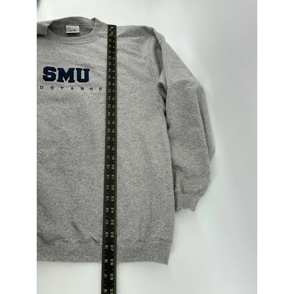 Vintage 90s‎ SMU Mustangs Crewneck Sweatshirt Medium USA Made Gray College NCAA